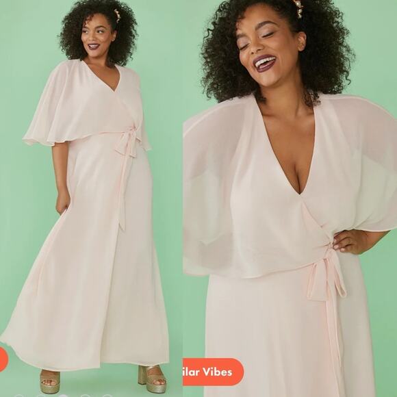 Modcloth Wedding Wrap Maxi Dress Wrapped in Rapture Light Pink - Picture 1 of 16